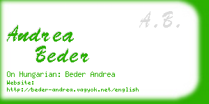 andrea beder business card